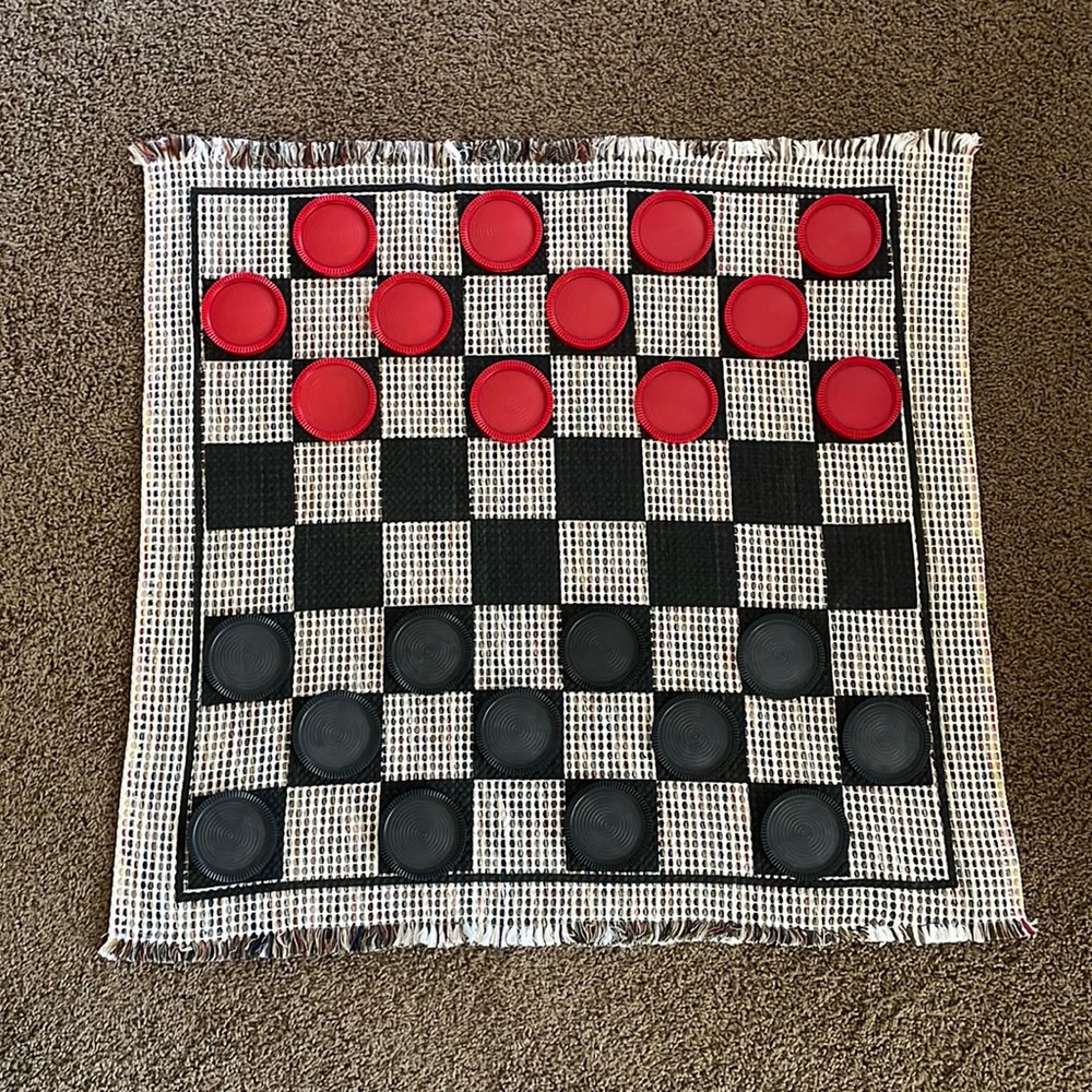 Vintage Large Checker & Tic-Tac-Toe Set
